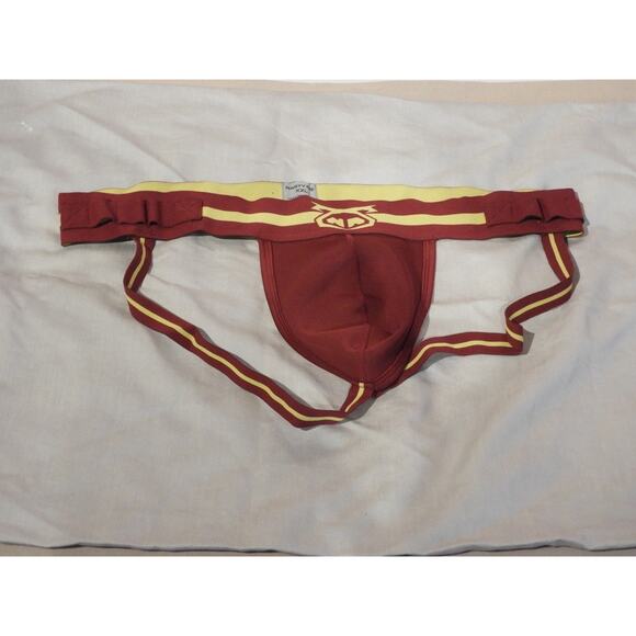Mens Nasty Pig Jock | Maroon & Yellow | Built for Rough Play and Role Play XXL - Picture 2 of 3
